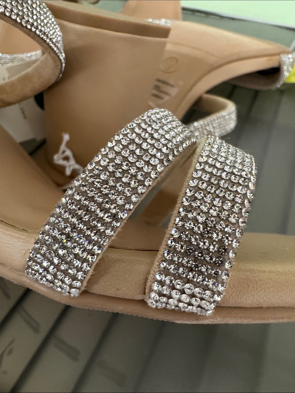 a new day Tan Rhinestone Triple Strap Block Heel Sandals - Picture 4 of 4